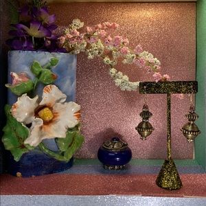 Metal Rhinestones with Glass Beaded Earrings